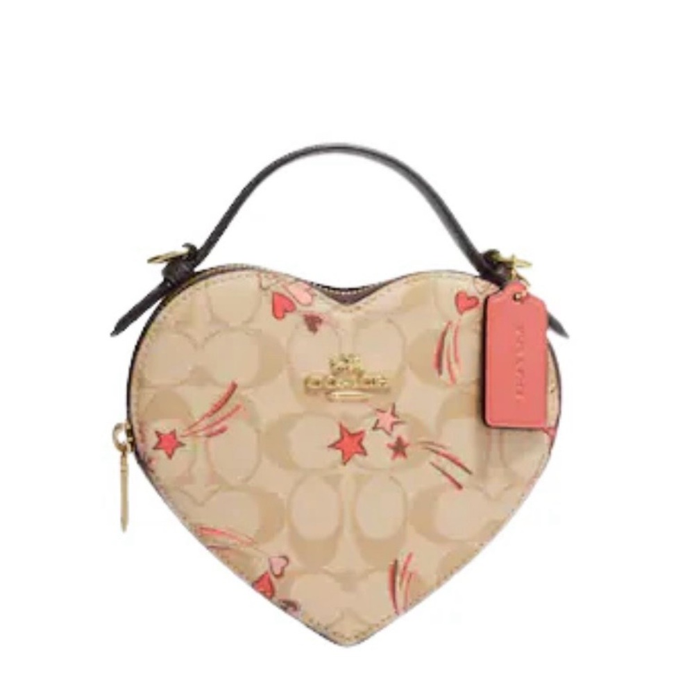 EUC Coach Heart Crossbody in signature canvas print